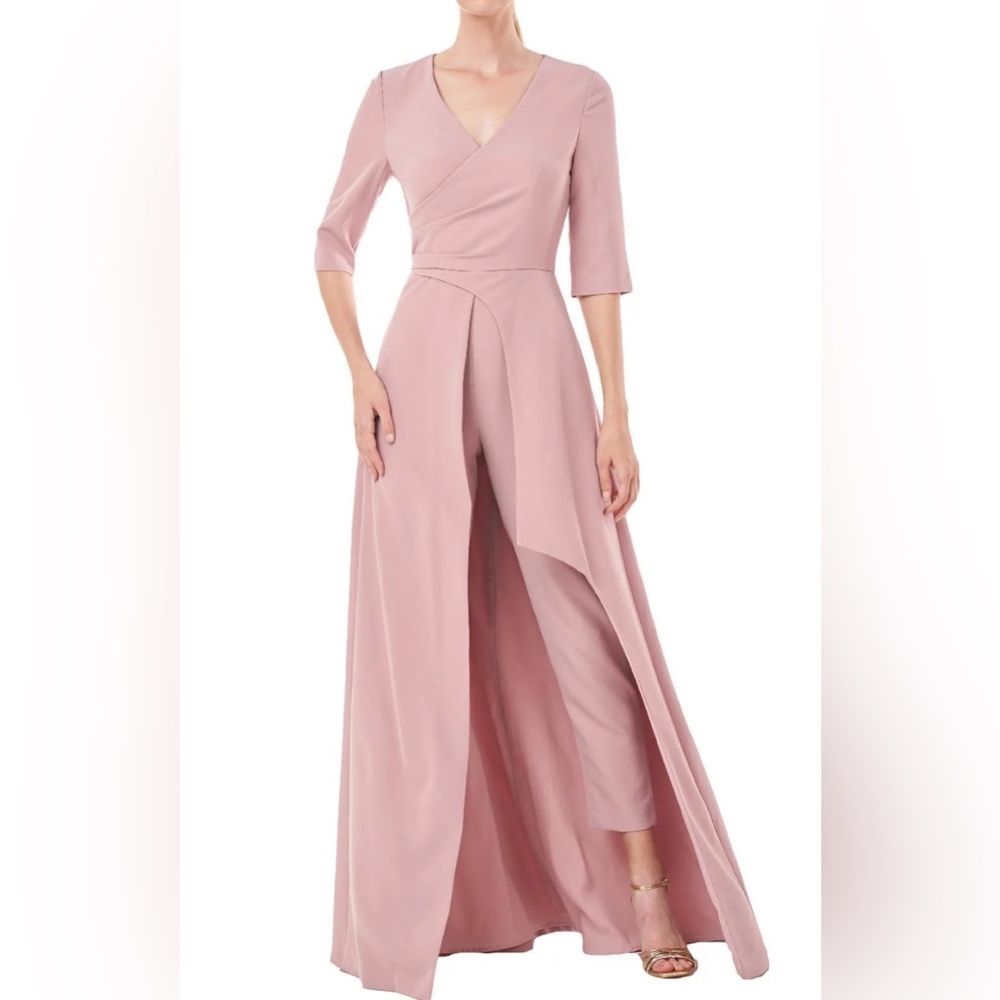 Kay Unger Wood Rose Mauve Gina Maxi Romper Size 12 $328